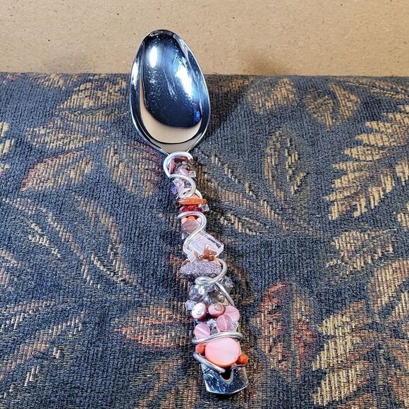 Oneida Handmade Wire Wrapped Beaded Stainless Steel Oversized Serving Spoon - Picture 1 of 7